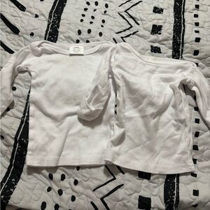 Newborn White Long Sleeve Shirts
